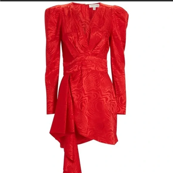 strapless open back dress Saint Laurent Red Zebra Print Long Sleeve Midi Dress FR 38 (UK 10) – Sellier main image 0
